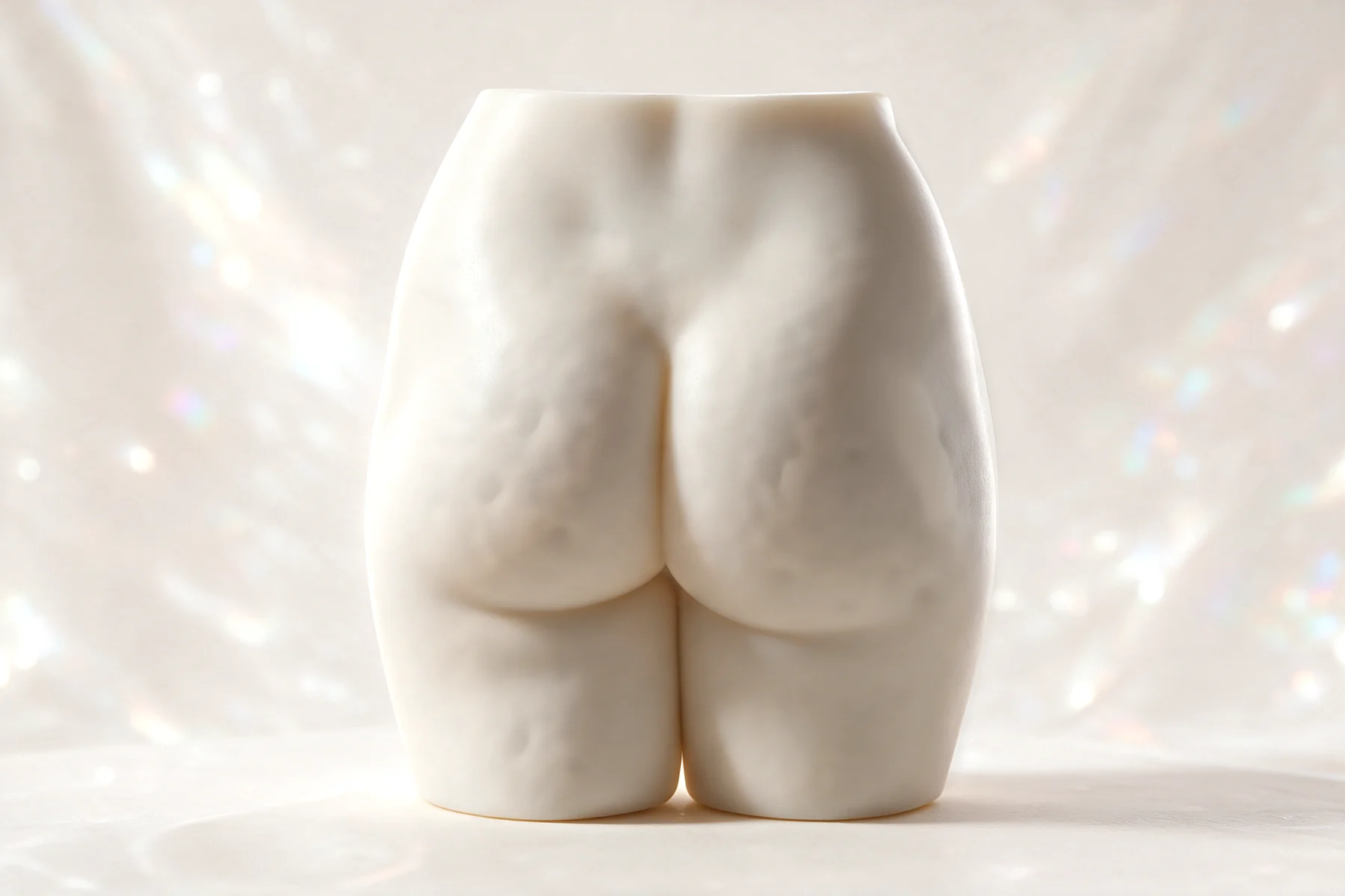 Ilustración en escultura de mármol, vista glúteos, para inducción de colágeno