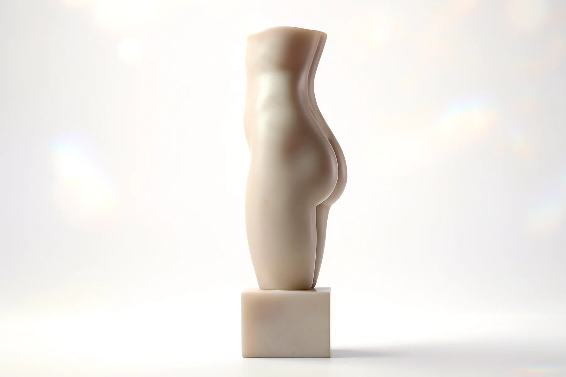 Ilustración en escultura de mármol, vista perfil, para gluteoplastia
