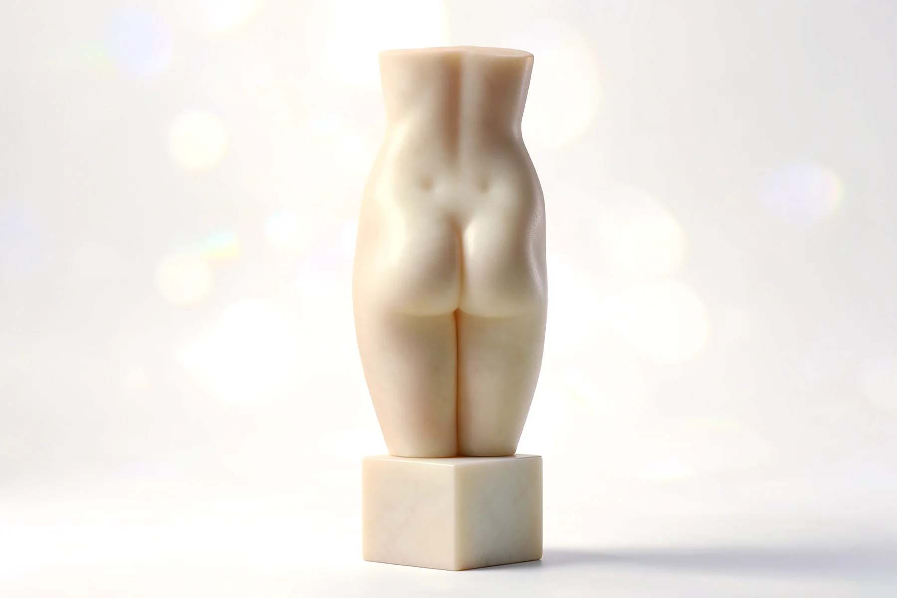 Ilustración en escultura de mármol, vista posterior, para gluteoplastia