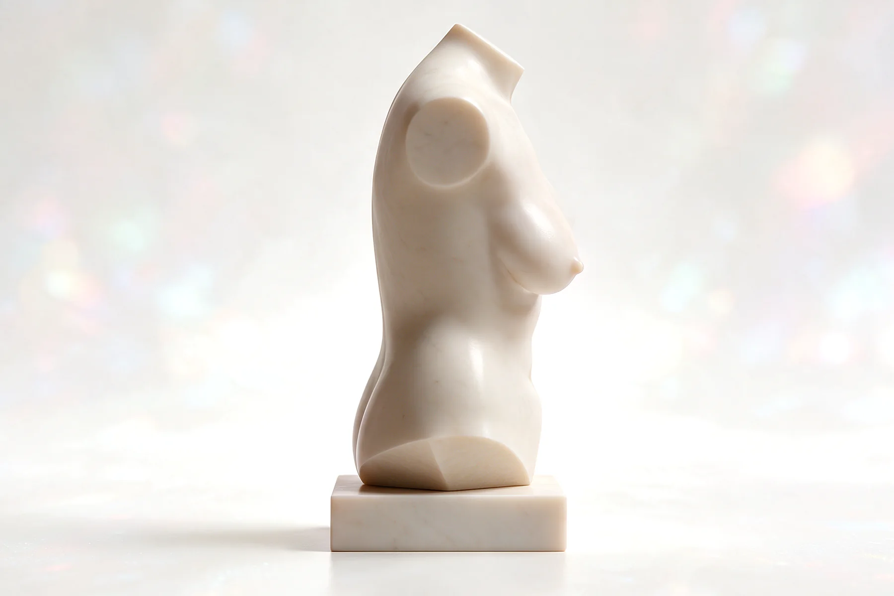Ilustración en escultura de mármol, vista perfil, para mastopexia