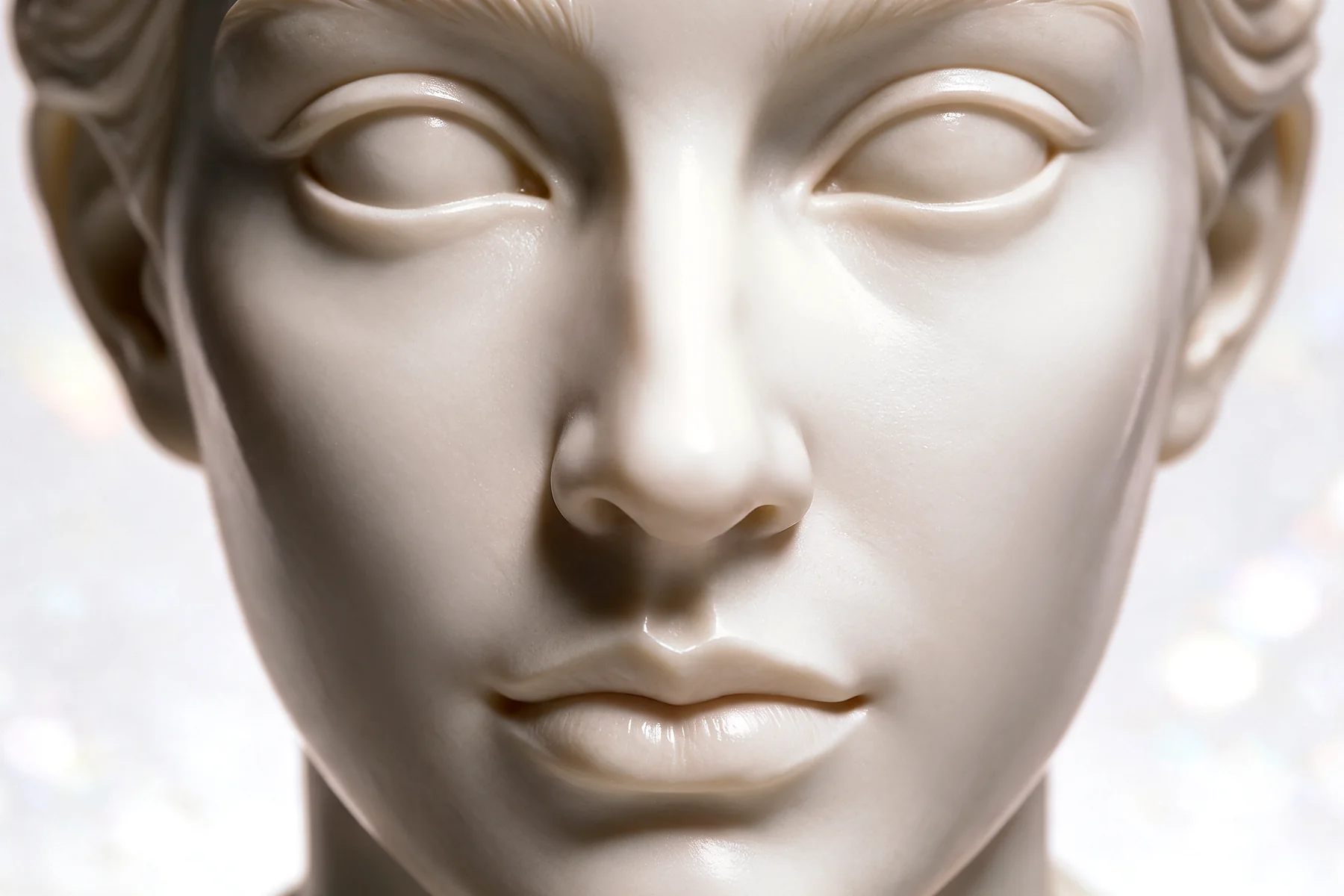 Ilustración en escultura de mármol, vista frente, para rinomodelación